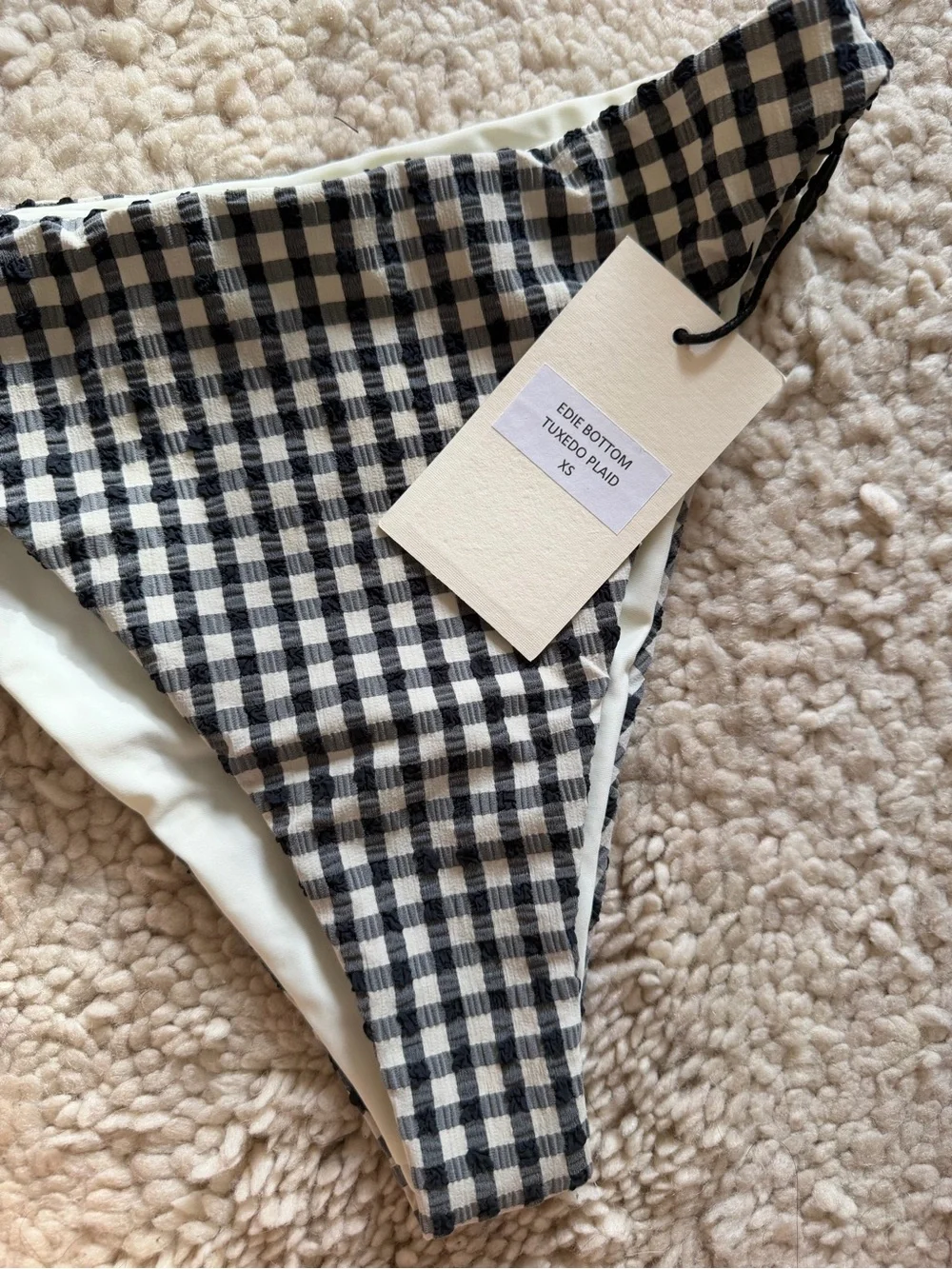 Gingham Underwire Bikini Set - Black & White - NEW